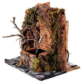 Fontaine eau 1 jet décor crèche napolitaine 10 cm rocher 15x20x15 cm