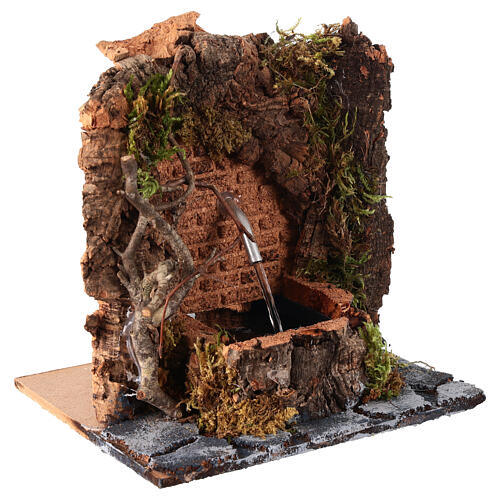 Fontana acqua 1 getto ambientazione presepe 10 cm napoletano roccia 15x20x15 cm 3