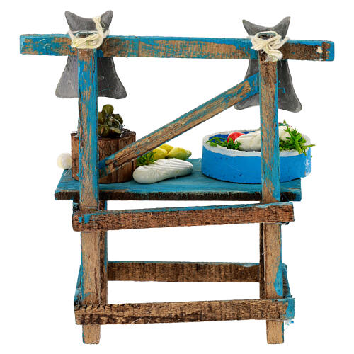 Marktstand mit Fisch, neapolitanische Krippe, für 10 cm Krippe – 10 × 5 × 10 cm 5