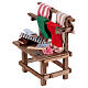 Marktstand mit Stoffen, Schere und Lineal, neapolitanische Krippe, für 10 cm Krippe – 10 × 5 × 5 cm s2