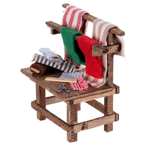 Étal couturier ciseaux tissu crèche 10 cm napolitaine 10x5x5 cm 2