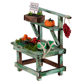Fruit and vegetable stall for 10 cm Neapolitan Nativity Scene, 10x10x5 cm