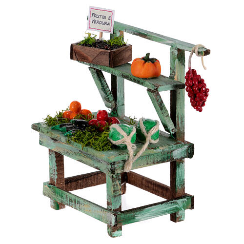 Fruit and vegetable stall for 10 cm Neapolitan Nativity Scene, 10x10x5 cm 2