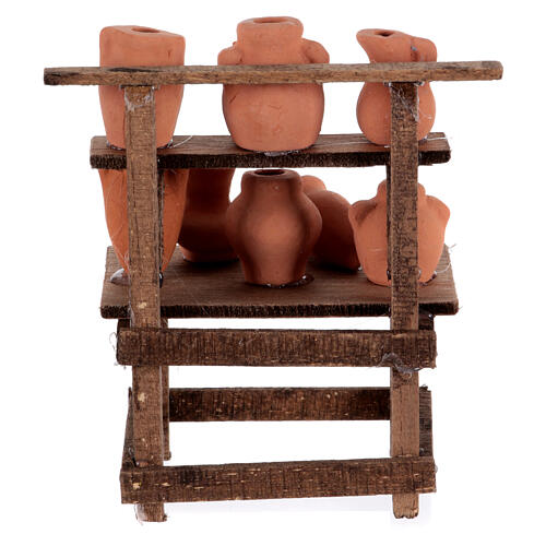 Marktstand mit Töpfen, neapolitanische Krippe, für 10 cm Krippe – 10 × 10 × 5 cm 4