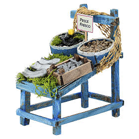 Fish stall for 10 cm Neapolitan Nativity Scene, 10x10x5 cm
