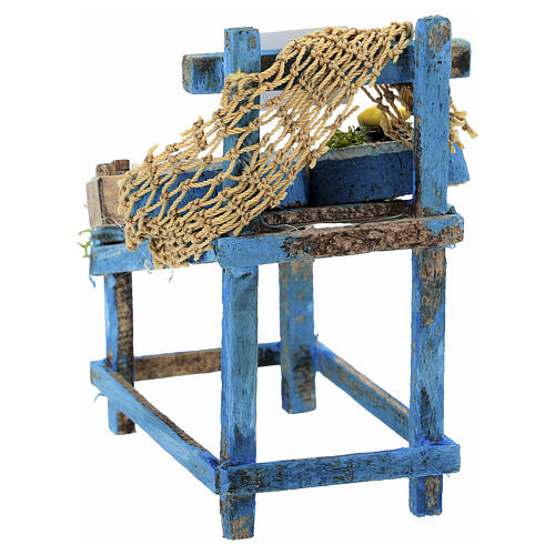 Fish stall for 10 cm Neapolitan Nativity Scene, 10x10x5 cm 5