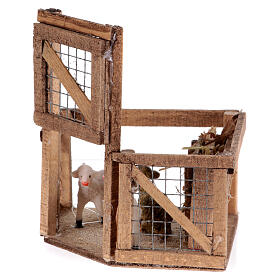 Cage avec moutons crèche napolitaine 10 cm 10x10x10 cm