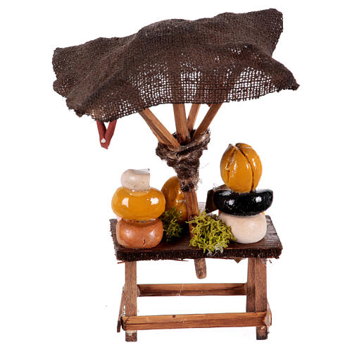 Neapolitan nativity scene stand with umbrella cured meats and cheeses 10x10x10 cm for 6-8 cm 4