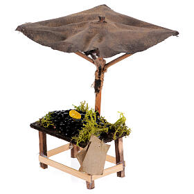 Stall with mussels and sunshade, 10x10x10 cm, for 6-8 cm Neapolitan Nativity Scene