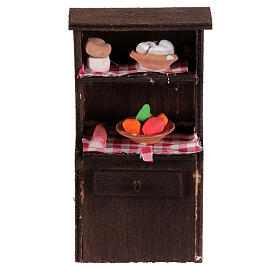 Credenza piccola presepe 8-10 cm napoletano frutta salumi formaggi 10x5x5 cm
