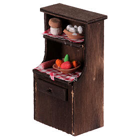 Credenza piccola presepe 8-10 cm napoletano frutta salumi formaggi 10x5x5 cm