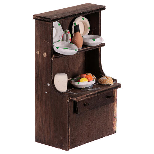 Large sideboard nativity scene 10-12 cm Neapolitan cheese salami 10x5x5 cm assorted 4