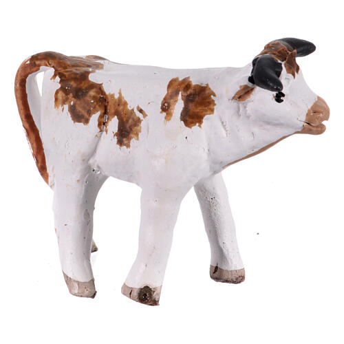 White spotted cow for Neapolitan Nativity Scene, h 6 cm 2