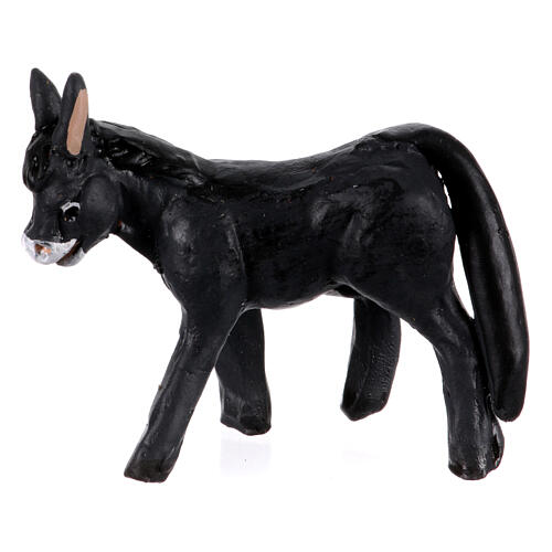 Burro oscuro belén napolitano altura 6 cm 1