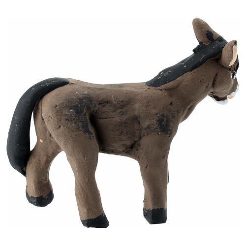 Dark donkey figurine Neapolitan nativity scene height 6 cm 4
