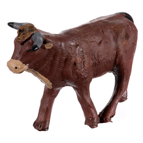 Bue scuro presepe napoletano in piedi 8 cm 3