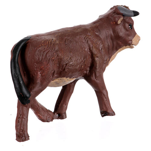 Bue scuro presepe napoletano in piedi 8 cm 4