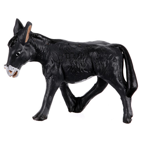 Black donkey for Neapolitan Nativity Scene, h 8 cm 1