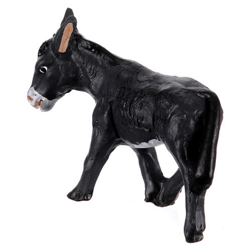 Asino nero presepe napoletano dimensioni 8 cm 3