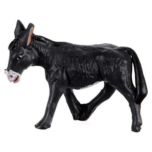 Black donkey Neapolitan nativity scene size 8 cm 1