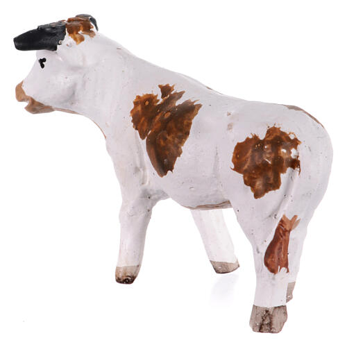 Vaca blanca con manchas belén napolitano 8 cm 3