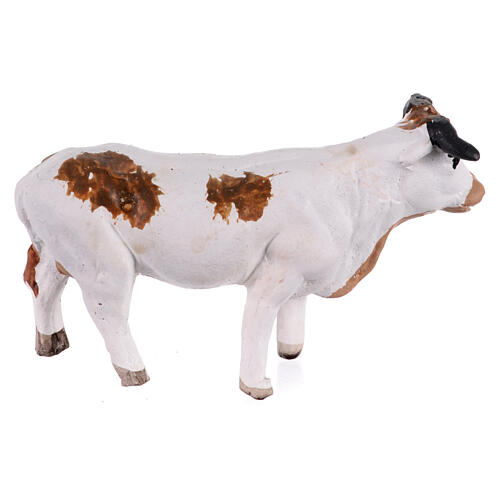 Mucca bianca con chiazze presepe napoletano 8 cm 2
