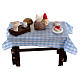 Medium table set with food and wine, 8 cm nativity scene s4