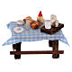 Small laden table with bread, cheese and wine for 6 cm Nativity Scene s4