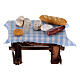 Dressed table with miniature cheese and charcuterie for 4 cm Nativity Scene s1