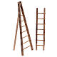 Set of 2 big ladders for 10 cm Neapolitan Nativity Scene, stepladder and tripod ladder s1