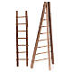 Set of 2 big ladders for 10 cm Neapolitan Nativity Scene, stepladder and tripod ladder s2