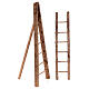 Set of two average ladders for 6 cm Neapolitan Nativity Scene, stepladder and tripod ladder s1