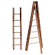 Set of two average ladders for 6 cm Neapolitan Nativity Scene, stepladder and tripod ladder s2
