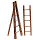 Set of 2 small ladders for 4-5 cm Neapolitan Nativity Scene, stepladder and tripod ladder s1