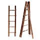 Set of 2 small ladders for 4-5 cm Neapolitan Nativity Scene, stepladder and tripod ladder s2