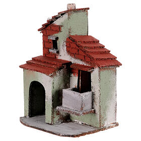 Green cork house for 10-12 cm Neapolitan Nativity Scene