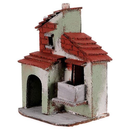 Green cork house for 10-12 cm Neapolitan Nativity Scene 2