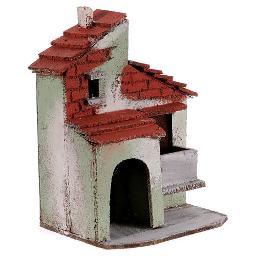 Green cork house for 10-12 cm Neapolitan Nativity Scene 3