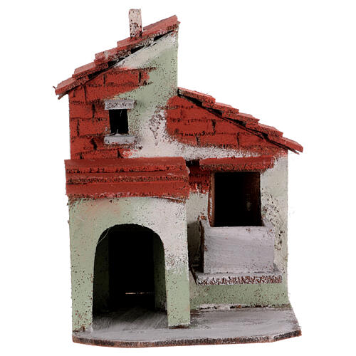 Casinha de cortiça verde presépio napolitano de 10-12 cm 1