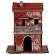 Red cork house for 10-12 cm Neapolitan Nativity Scene with balcony s1