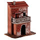 Red cork house for 10-12 cm Neapolitan Nativity Scene with balcony s3