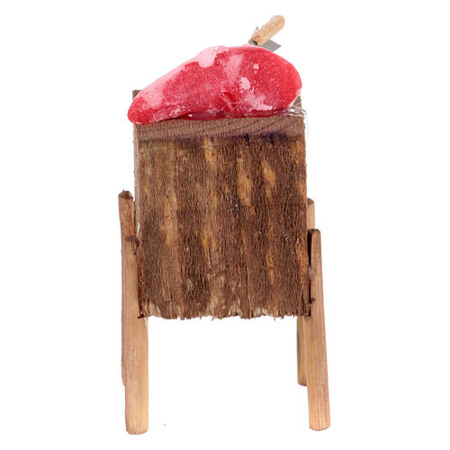Stoisko rzeźnika ze stekiem - do szopki neapolitańskiej 10-12 cm, 5x5x5 cm 1