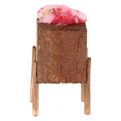 Stoisko rzeźnika ze stekiem - do szopki neapolitańskiej 10-12 cm, 5x5x5 cm 3