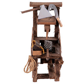 Schleiferbank aus Holz, im neapolitanischen Stil, für 10–12 cm Krippe – Krippenzubehör