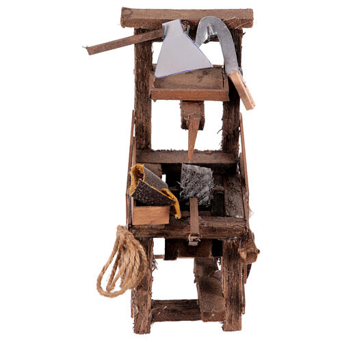 Schleiferbank aus Holz, im neapolitanischen Stil, für 10–12 cm Krippe – Krippenzubehör 1