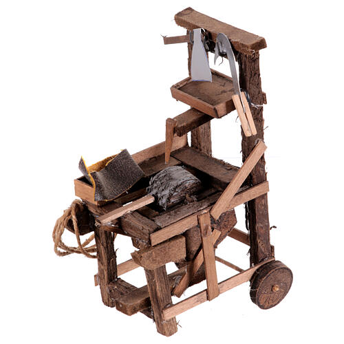 Schleiferbank aus Holz, im neapolitanischen Stil, für 10–12 cm Krippe – Krippenzubehör 2