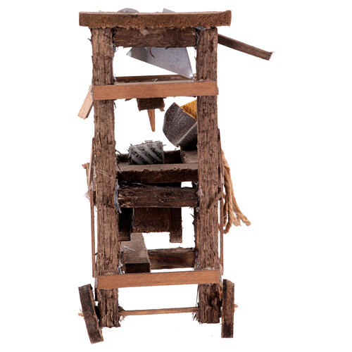 Schleiferbank aus Holz, im neapolitanischen Stil, für 10–12 cm Krippe – Krippenzubehör 4