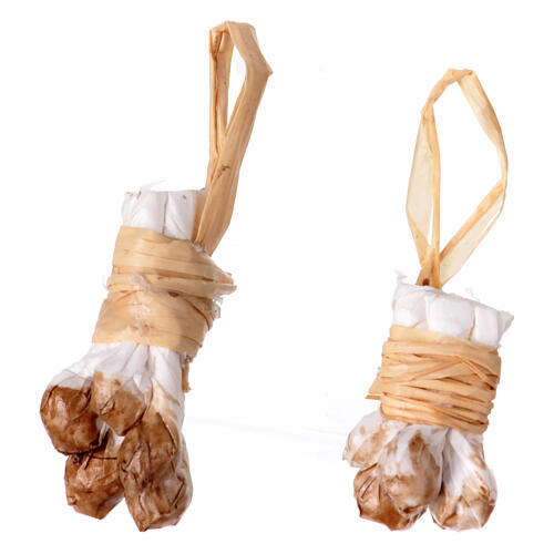 Knoblauchbündel, Paar, Krippenzubehör, neapolitanische Krippe – 5 cm 2
