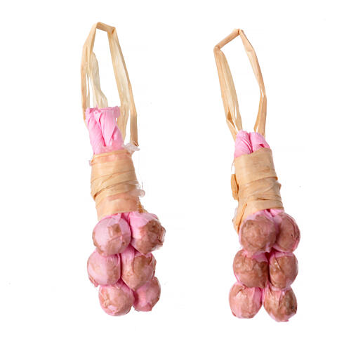 Coppia mazzi cipolla da appendere 6 cm presepe napoletano decorazione 2