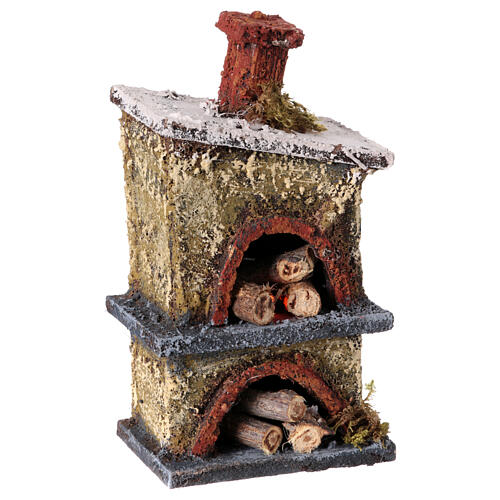 Wood-fired oven with Neapolitan nativity scene setting 8-10 cm, height 12 cm, green 3